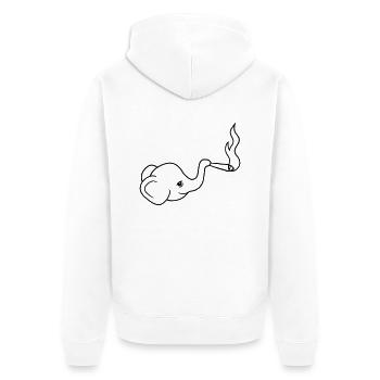 tête d'éléphant kiffen joint lapidé mauvaise herbe ca - Veste à capuche bio Premium Unisexe - blanc - Dos - Thijin (182cm)