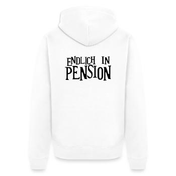 Pension Pensionierung Beamter - Unisex Premium Bio Zip Hoodie - Weiß - Hinten - Thijin (182cm)