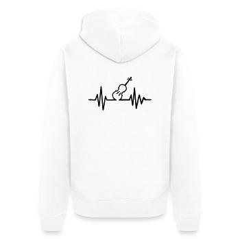 Geige - Unisex Premium Bio Zip Hoodie - Weiß - Hinten - Thijin (182cm)