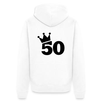 50 - Unisex Premium Organic Zip Hoodie - white - Back - Thijin (182cm)