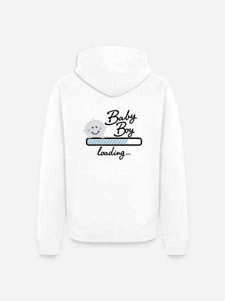 Baby Boy loading... - Unisex Premium Bio Zip Hoodie - Weiß