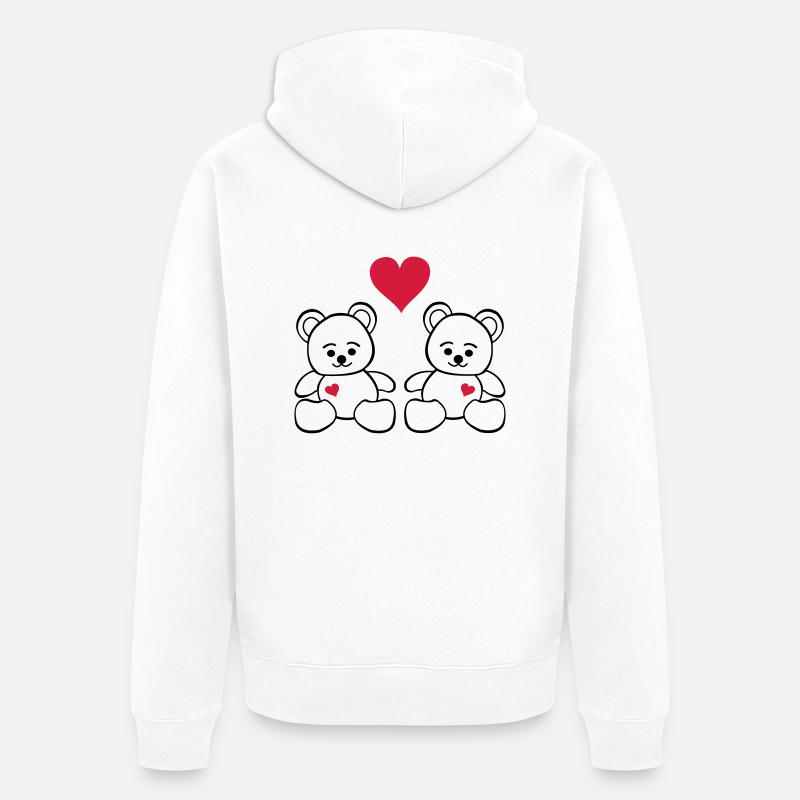 teddy_love - Veste à capuche bio Premium Unisexe - blanc