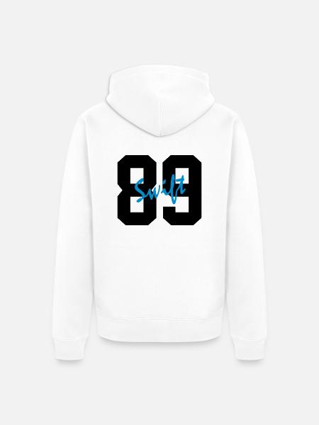 swift 89 - Unisex Premium Organic Zip Hoodie - white