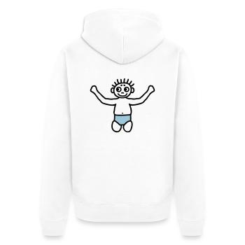 Toddler with diaper - V2 - Unisex Premium Organic Zip Hoodie - white - Back - Thijin (182cm)
