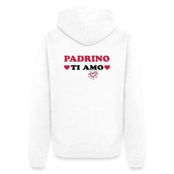 Padrino ti amo - Unisex Premium Organic Zip Hoodie - white - Back - Thijin (182cm)