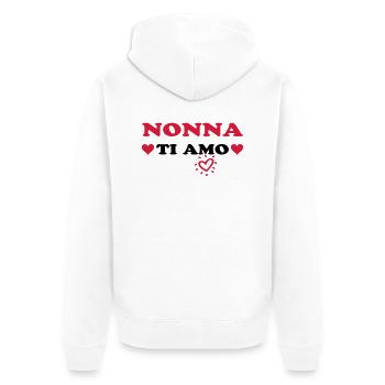 Nonna ti amo - Unisex Premium Organic Zip Hoodie - white - Back - Thijin (182cm)