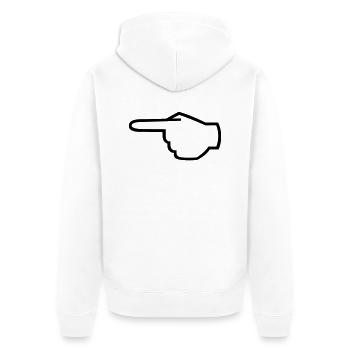 zeigefinger_01 - Unisex Premium Bio Zip Hoodie - Weiß - Hinten - Thijin (182cm)