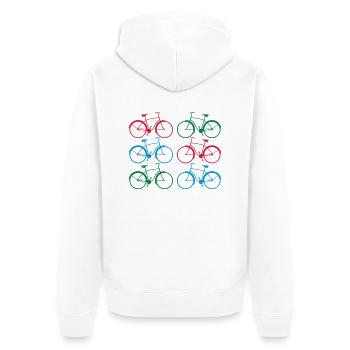 bikes - Unisex Premium Bio Zip Hoodie - Weiß - Hinten - Thijin (182cm)