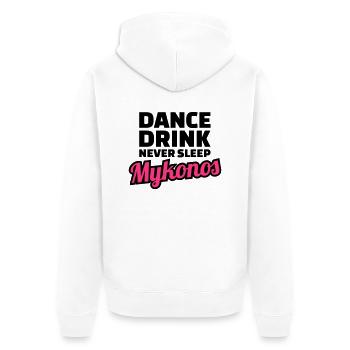 Mykonos - Unisex Premium Bio Zip Hoodie - Weiß - Hinten - Thijin (182cm)