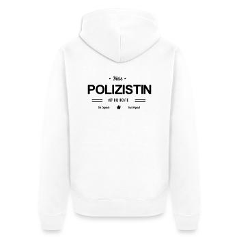 Beste Polizistin - Unisex Premium Bio Zip Hoodie - Weiß - Hinten - Thijin (182cm)