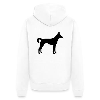 kritikos lagonikos silhouette dog - Unisex Premium Bio Zip Hoodie - Weiß - Hinten - Thijin (182cm)