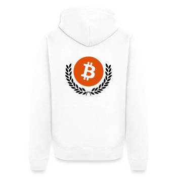 bitcoin - Unisex Premium Organic Zip Hoodie - white - Back - Thijin (182cm)