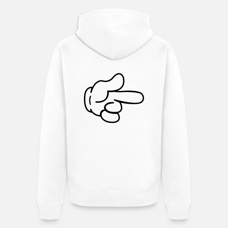 hand_comic_1 - Unisex Premium Bio Zip Hoodie - Weiß