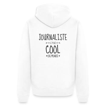 journaliste / journalisme / journal / reporter - Veste à capuche bio Premium Unisexe - blanc - Dos - Thijin (182cm)