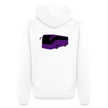 Reisebus - Unisex Premium Bio Zip Hoodie - Weiß - Hinten - Thijin (182cm)