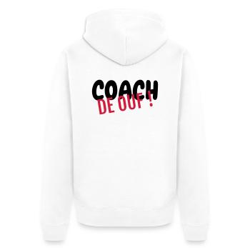 Coach / Coaching / Trainer / Sport - Unisex Premium Bio Zip Hoodie - Weiß - Hinten - Thijin (182cm)