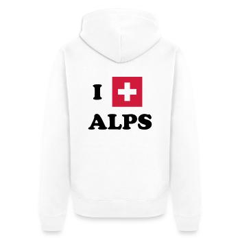 I Love Alps - Switzerland, Swiss - Unisex Premium Bio Zip Hoodie - Weiß - Hinten - Thijin (182cm)