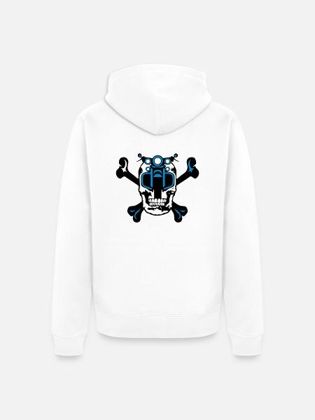skull motorcycle skull skull - Unisex Premium Organic Zip Hoodie - white