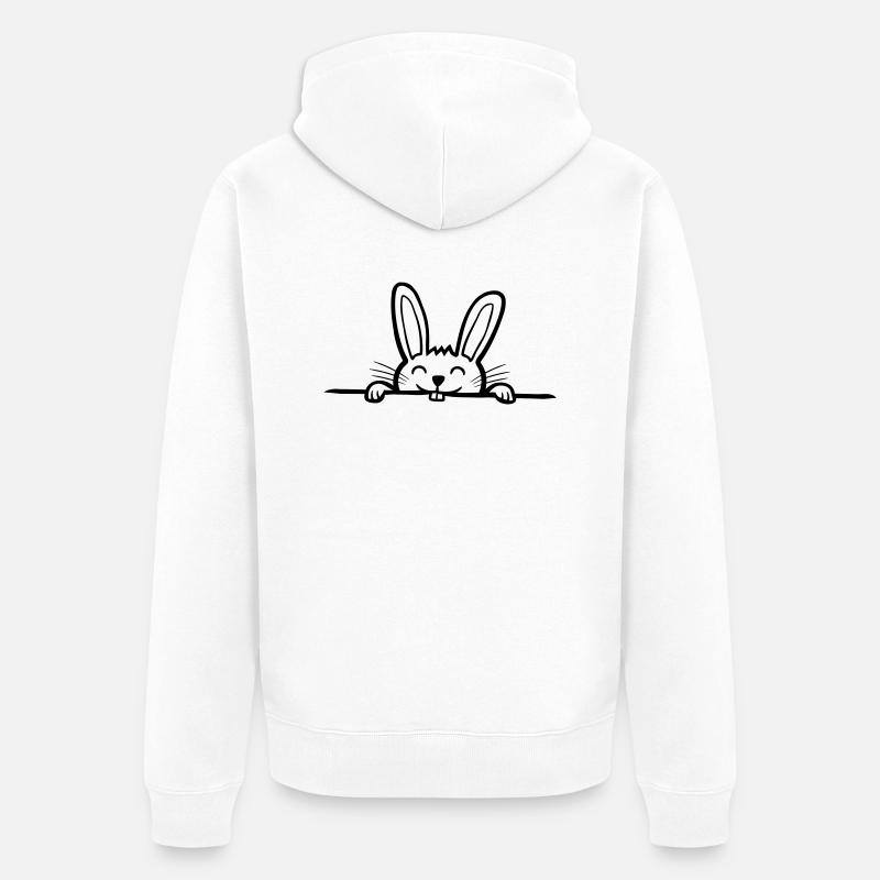 Plancher de lapin caché - Veste à capuche bio Premium Unisexe - blanc