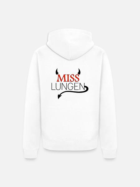 Miss lungen - Unisex Premium Bio Zip Hoodie - Weiß