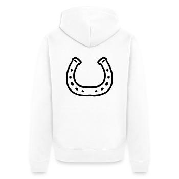 Horseshoe Lucky Charm Lucky Mushroom - Unisex Premium Organic Zip Hoodie - white - Back - Thijin (182cm)