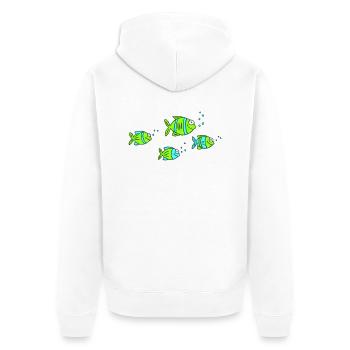 Fish Water Sea Graffiti Dessin des enfants Nature - Veste à capuche bio Premium Unisexe - blanc - Dos - Thijin (182cm)