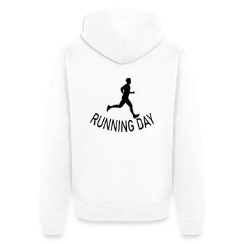 Triathlon Swim Bike Run Marathon - Unisex Premium Bio Zip Hoodie - Weiß - Hinten - Thijin (182cm)