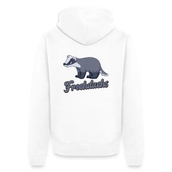 Funny, sweet badger, cheeky badger, - Unisex Premium Organic Zip Hoodie - white - Back - Thijin (182cm)