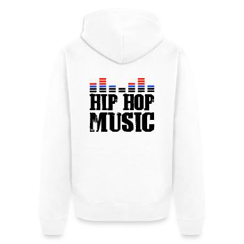 Musique Hip Hop - Veste à capuche bio Premium Unisexe - blanc - Dos - Thijin (182cm)