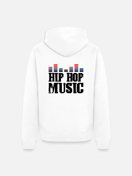 Hip Hop Music - Unisex Premium Organic Zip Hoodie - white