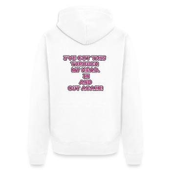 witziges Nicht-Nachdenken-Design / lustige Sprüche - Unisex Premium Bio Zip Hoodie - Weiß - Hinten - Thijin (182cm)