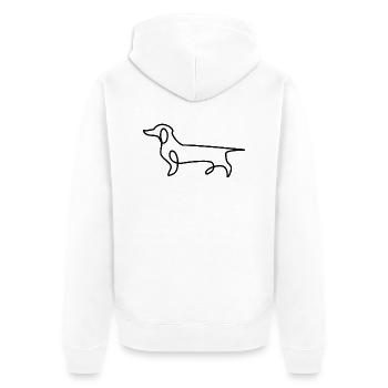 Dachshund Sketch Illustration Dachshund Dog - Unisex Premium Organic Zip Hoodie - white - Back - Thijin (182cm)