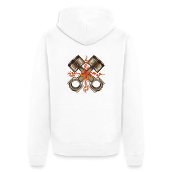 Speed - Unisex Premium Organic Zip Hoodie - white - Back - Thijin (182cm)