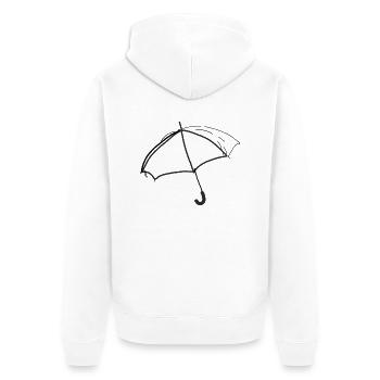 Regenschirm Skizze - Unisex Premium Bio Zip Hoodie - Weiß - Hinten - Thijin (182cm)