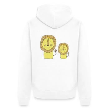 Lion père et fils - Veste à capuche bio Premium Unisexe - blanc - Dos - Thijin (182cm)