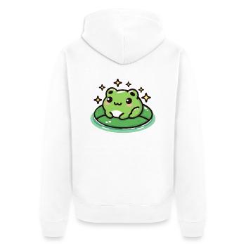 Grenouille sur Lilypad : mignon et magique - Veste à capuche bio Premium Unisexe - blanc - Dos - Thijin (182cm)