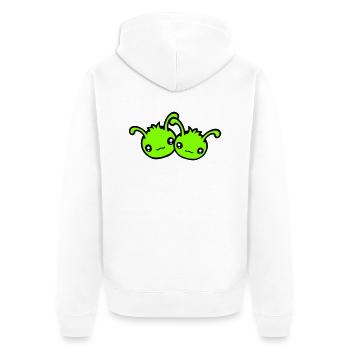 2 Raupe Alien Monster Team Freunde Paar Verliebt - Unisex Premium Bio Zip Hoodie - Weiß - Hinten - Thijin (182cm)