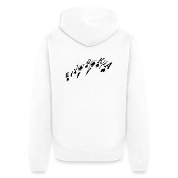 farb - Unisex Premium Bio Zip Hoodie - Weiß - Hinten - Thijin (182cm)