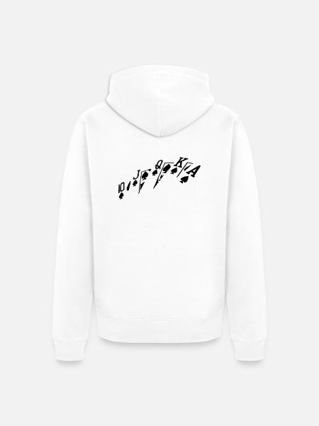 poker_02 - Unisex Premium Organic Zip Hoodie - white