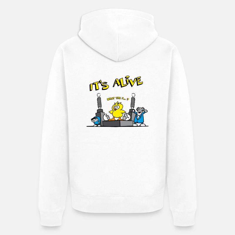 its_alive_chick_b - Veste à capuche bio Premium Unisexe - blanc