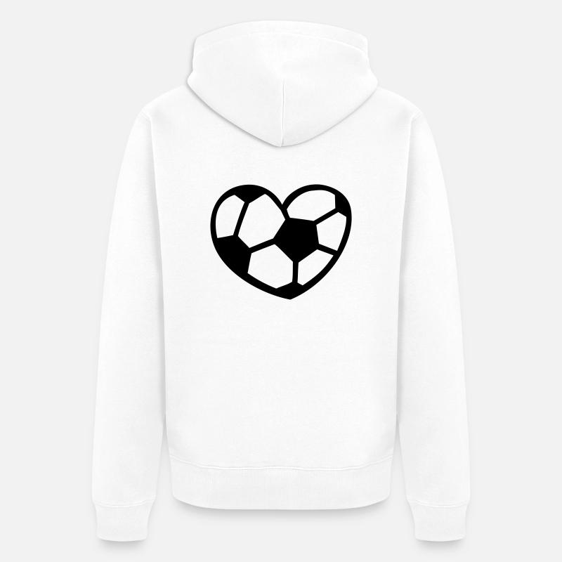 Fussball - Unisex Premium Bio Zip Hoodie - Weiß