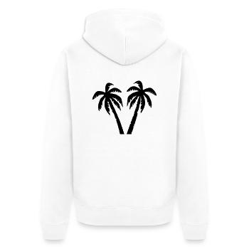 Palmen - Unisex Premium Bio Zip Hoodie - Weiß - Hinten - Thijin (182cm)