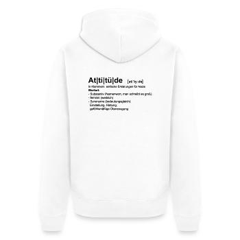 Attitüde - Unisex Premium Bio Zip Hoodie - Weiß - Hinten - Thijin (182cm)