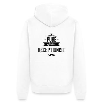 100 percent pure super Portier - Unisex Premium Bio Zip Hoodie - Weiß - Hinten - Thijin (182cm)