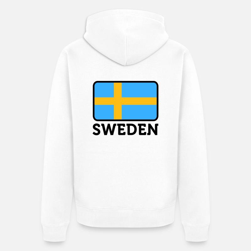 Drapeau national de la Suède - Veste à capuche bio Premium Unisexe - blanc