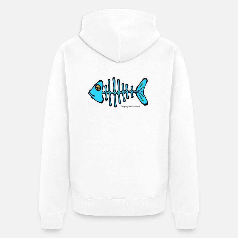 arête de poisson - Veste à capuche bio Premium Unisexe - blanc