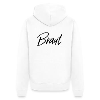Braut schwarz - Unisex Premium Bio Zip Hoodie - Weiß - Hinten - Thijin (182cm)