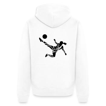Soccer female - Veste à capuche bio Premium Unisexe - blanc - Dos - Thijin (182cm)