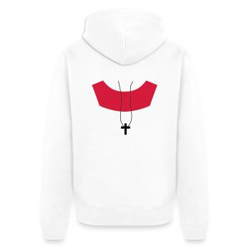 Ministrant Messdiener - Unisex Premium Bio Zip Hoodie - Weiß - Hinten - Thijin (182cm)