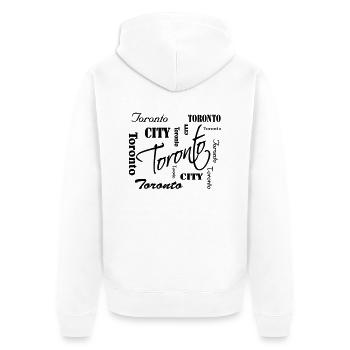 Toronto - Unisex Premium Bio Zip Hoodie - Weiß - Hinten - Thijin (182cm)